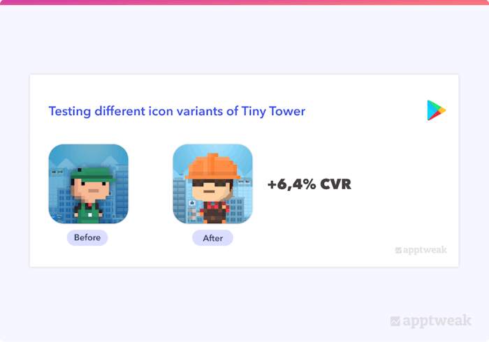 Testing different icon variants of Tiny Tower